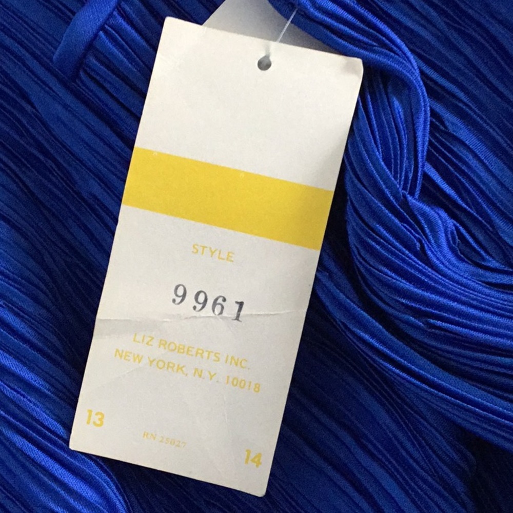NWT Blue Liz Roberts Dress W/ Belt/buttons - Picture 8 of 8